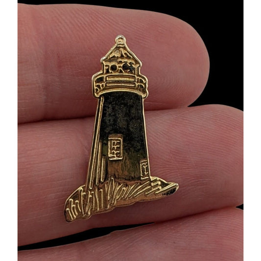 Coastal Nautical Vintage Gold Lighthouse Lapel Pin