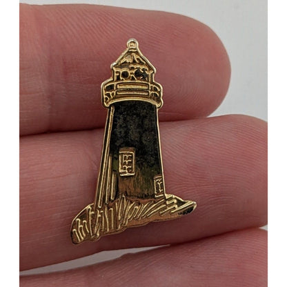 Coastal Nautical Vintage Gold Lighthouse Lapel Pin