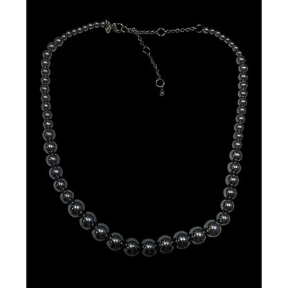 Vintage Premier Designs Graduated Hematite Beaded Necklace