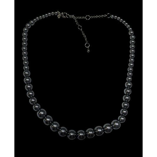 Vintage Premier Designs Graduated Hematite Beaded Necklace