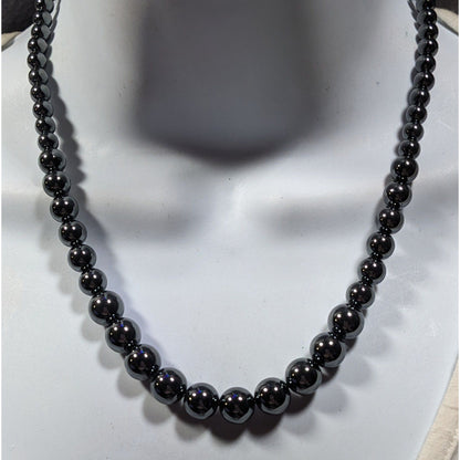 Vintage Premier Designs Graduated Hematite Beaded Necklace