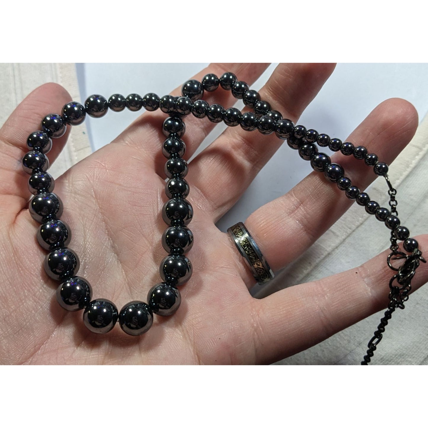 Vintage Premier Designs Graduated Hematite Beaded Necklace