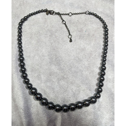 Vintage Premier Designs Graduated Hematite Beaded Necklace