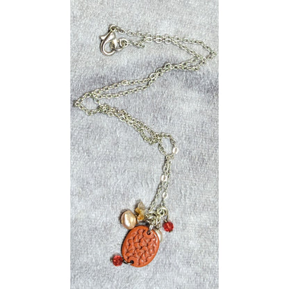 Nature Inspired Pink And Red Cluster Charm Pendant Necklace