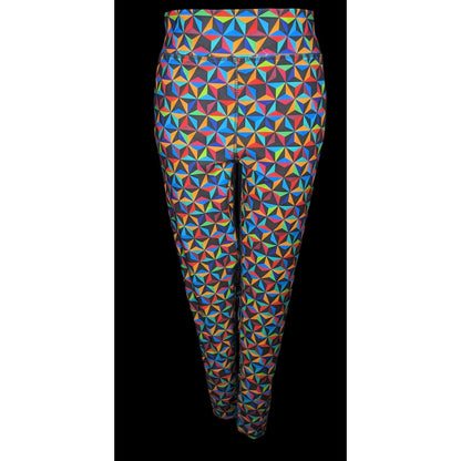 Disney Epcot Rainbow Geometric Print Leggings Size Large