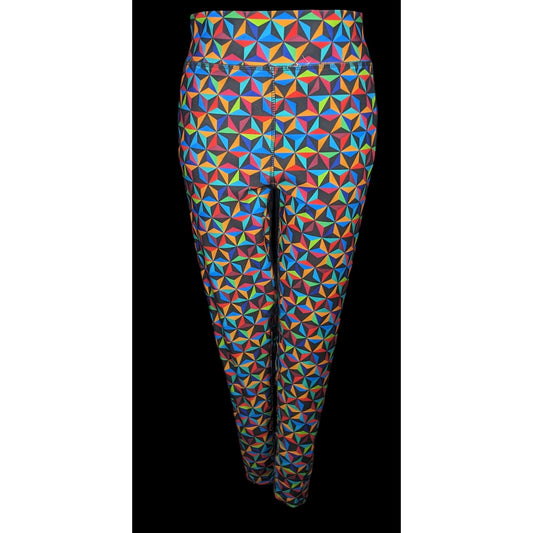Disney Epcot Rainbow Geometric Print Leggings Size Large