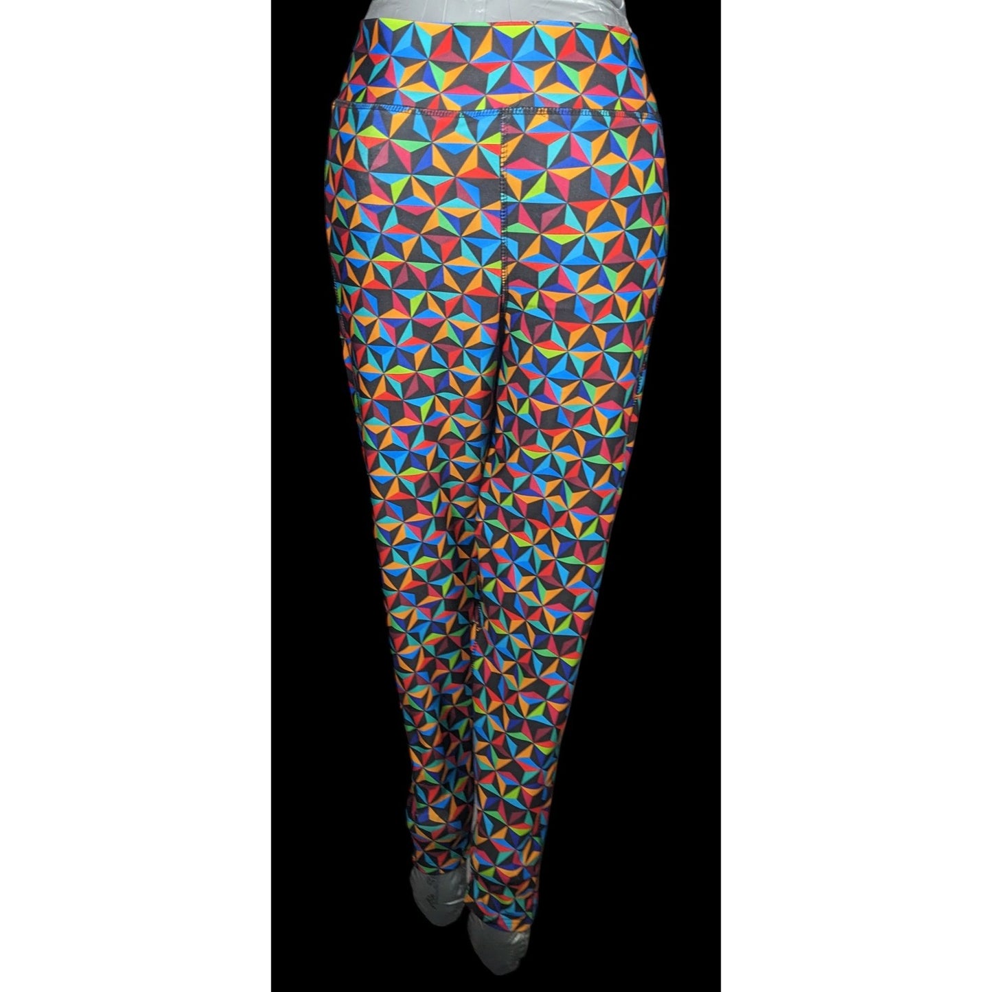 Disney Epcot Rainbow Geometric Print Leggings Size Large