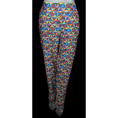 Disney Epcot Rainbow Geometric Print Leggings Size Large