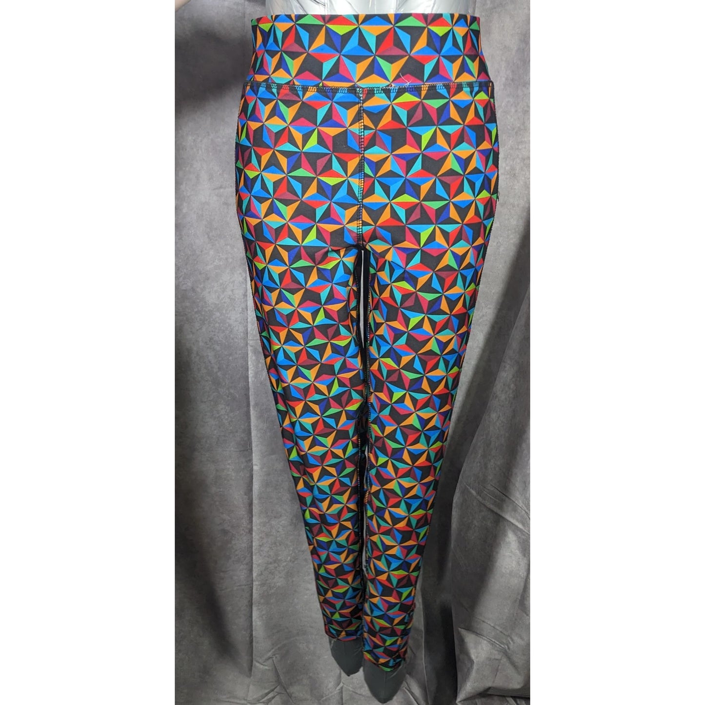 Disney Epcot Rainbow Geometric Print Leggings Size Large