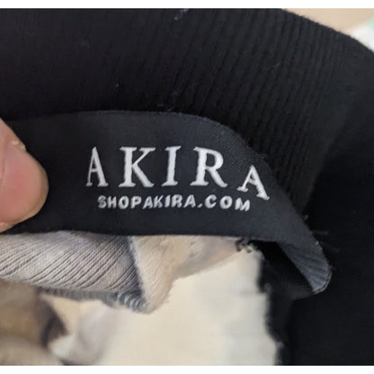 Akira Black White And Grey Diagonal Colour Block Ribbed Skirt Size Small