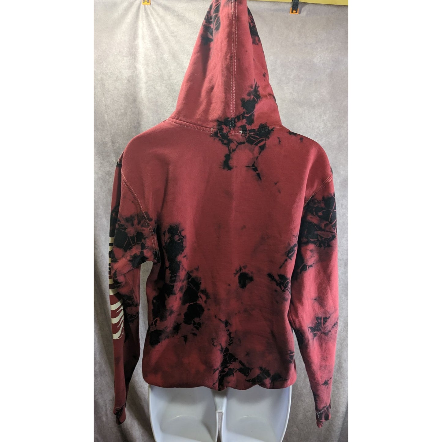 PacSun Womens Tie-Dye Hoodie Dreams Print Red & Black Size Small
