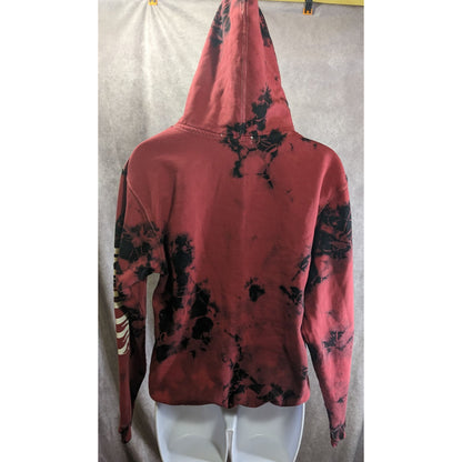 PacSun Womens Tie-Dye Hoodie Dreams Print Red & Black Size Small
