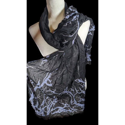 Witchy Gothic Spooky Tree Branch Black And Light Purple Lightweight Scarf