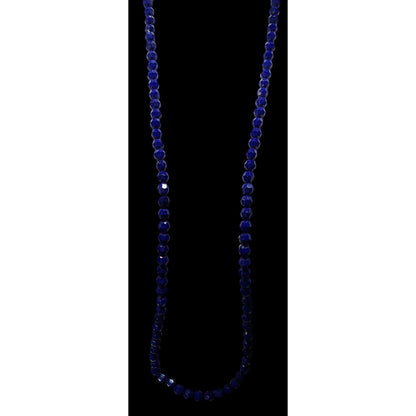 Dark Elegant Blue Faceted Glass Beaded Necklace