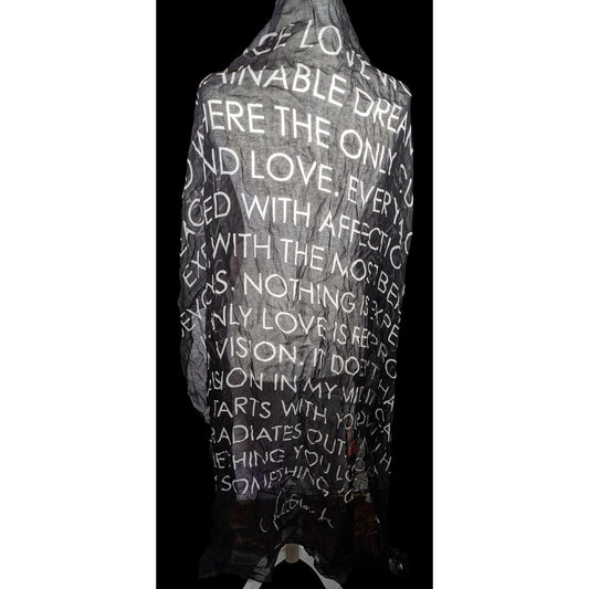 Alina Villasante I Am Love Black Semi Sheer Scarf/Shawl/Wrap