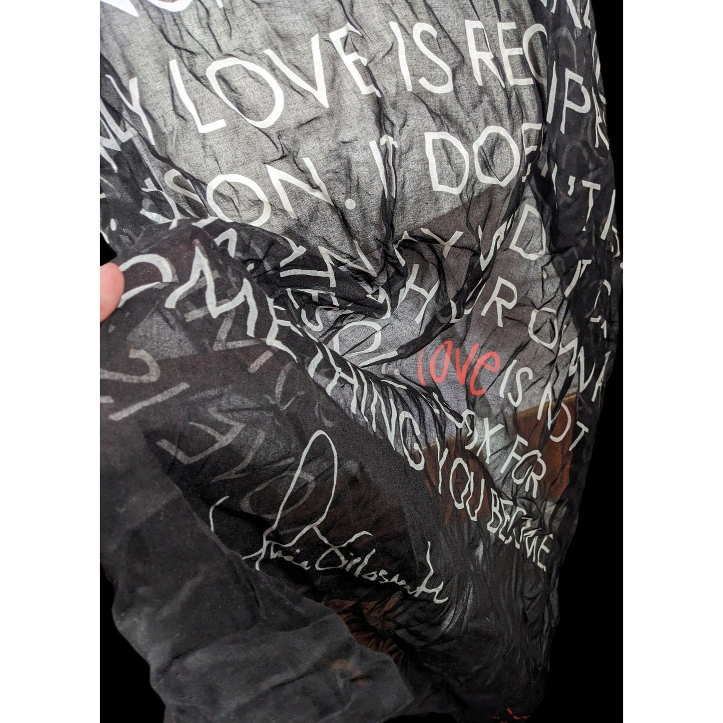 Alina Villasante I Am Love Black Semi Sheer Scarf/Shawl/Wrap