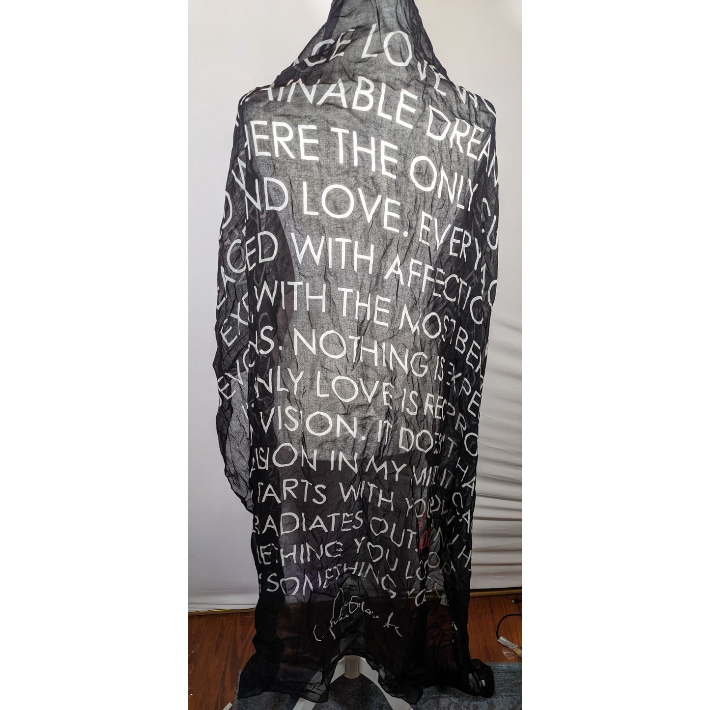 Alina Villasante I Am Love Black Semi Sheer Scarf/Shawl/Wrap