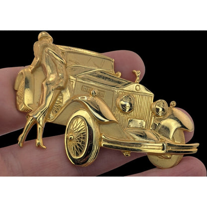 Vintage Parklane Jonette Jewelry Car With Flapper Brooch