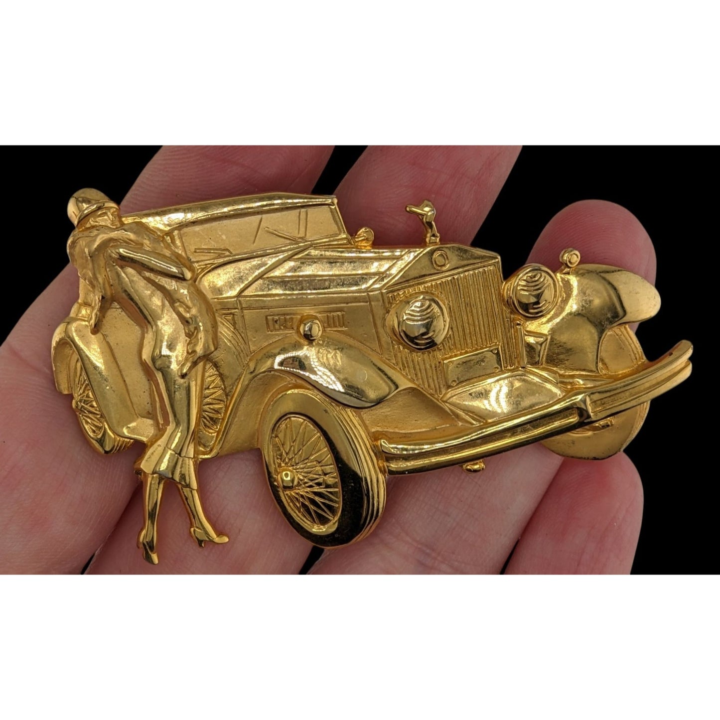 Vintage Parklane Jonette Jewelry Car With Flapper Brooch