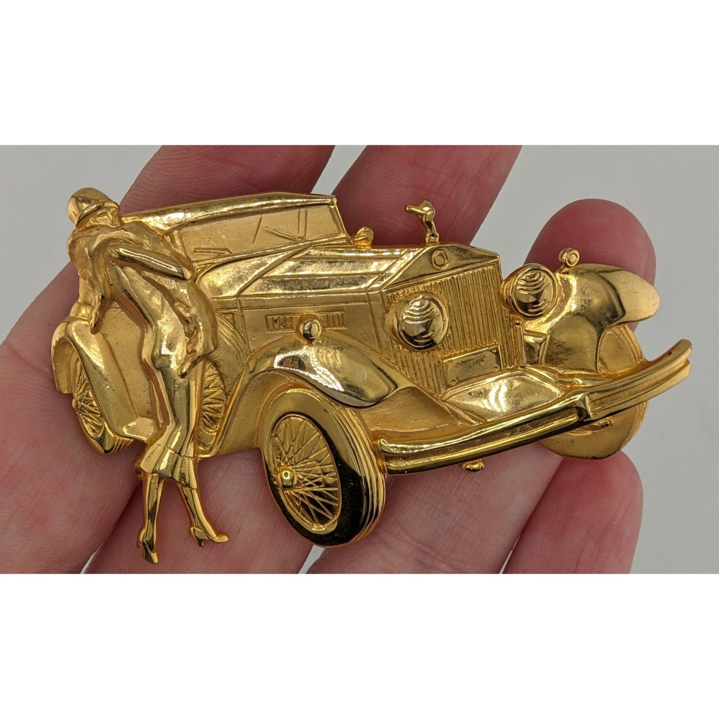 Vintage Parklane Jonette Jewelry Car With Flapper Brooch