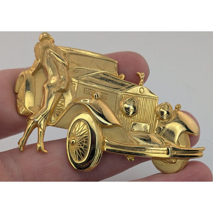 Vintage Parklane Jonette Jewelry Car With Flapper Brooch