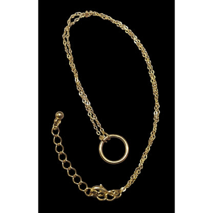 Minimalist Gold Tone Hoop Pendant Chain Necklace