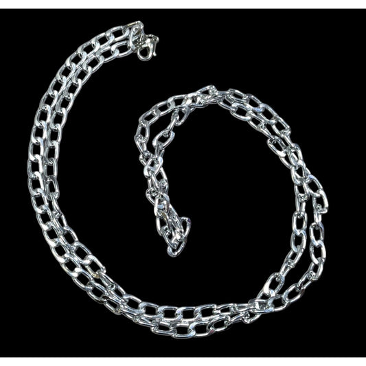 Bright Silver Tone Lightweight Aluminum Chain Necklace