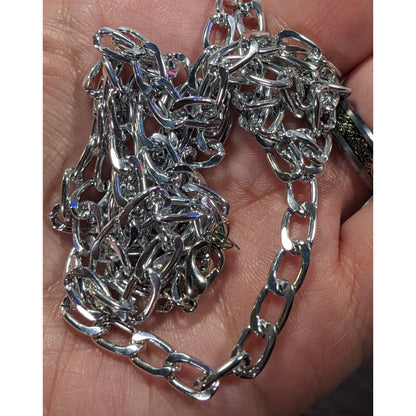 Bright Silver Tone Lightweight Aluminum Chain Necklace