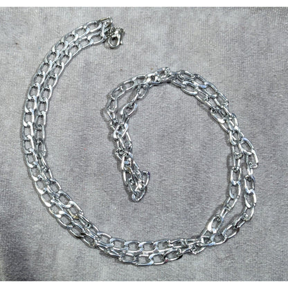 Bright Silver Tone Lightweight Aluminum Chain Necklace