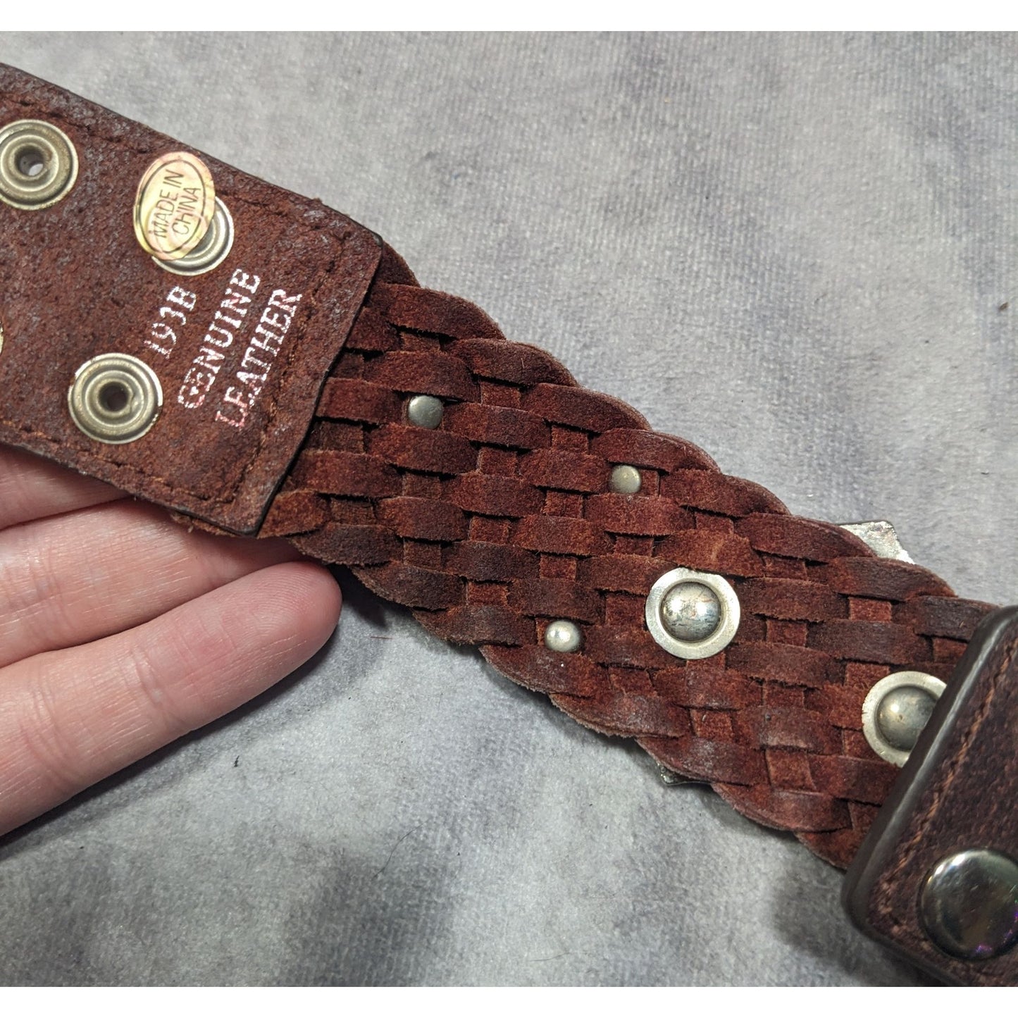 Cowgirl Glam Floral Braided Leather Rhinestone Bracelet