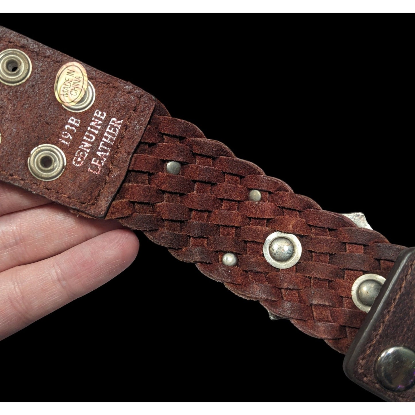 Cowgirl Glam Floral Braided Leather Rhinestone Bracelet