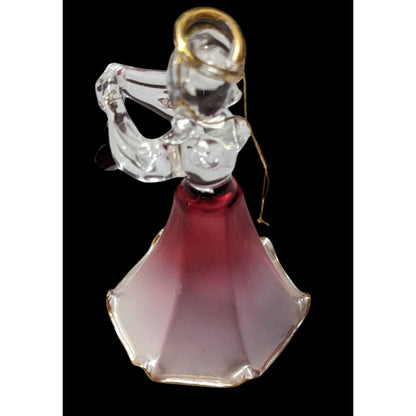 July Ruby Glass Birthday Angel Figurine Ornament