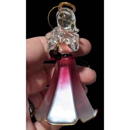 July Ruby Glass Birthday Angel Figurine Ornament