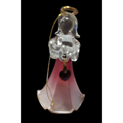 July Ruby Glass Birthday Angel Figurine Ornament