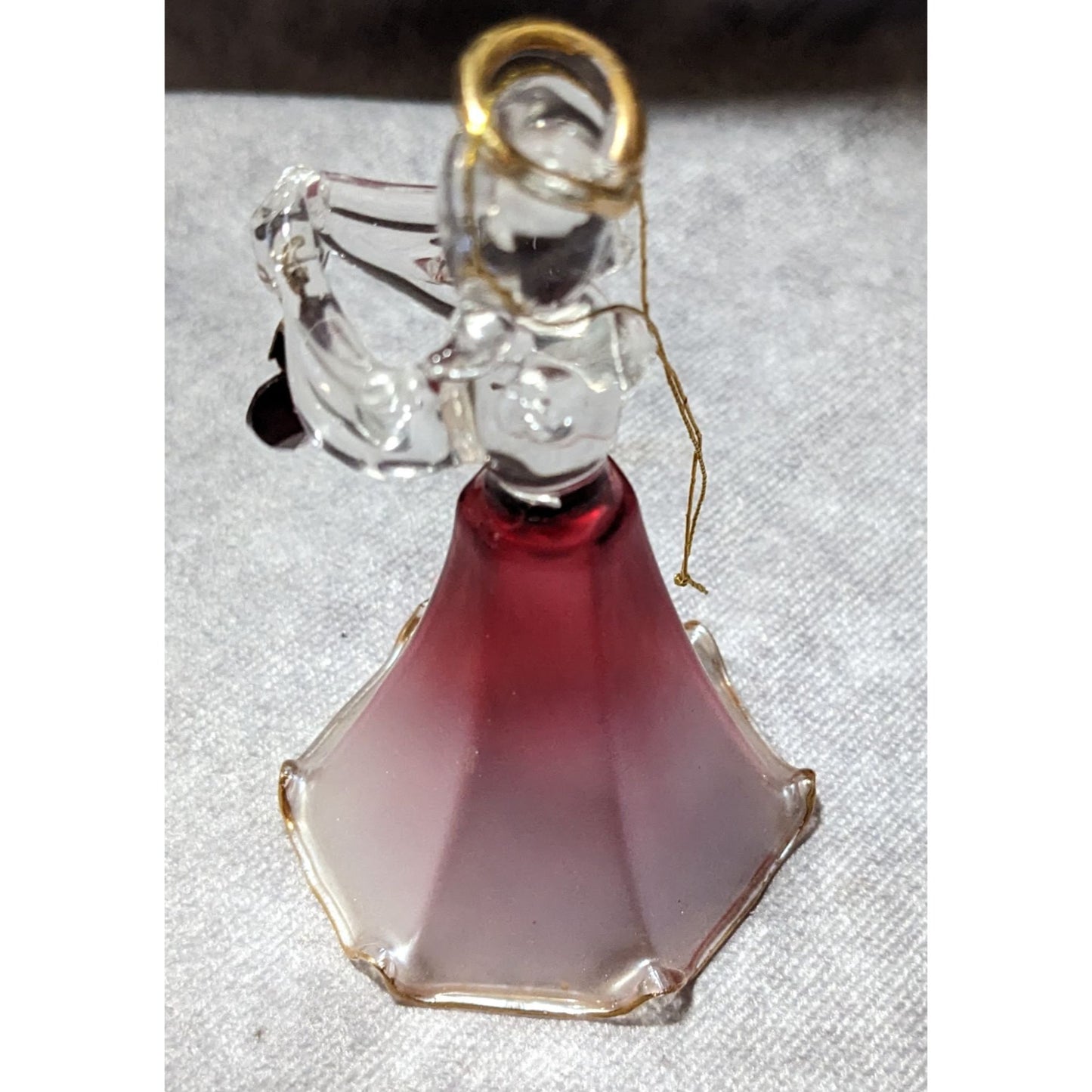 July Ruby Glass Birthday Angel Figurine Ornament