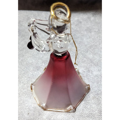July Ruby Glass Birthday Angel Figurine Ornament