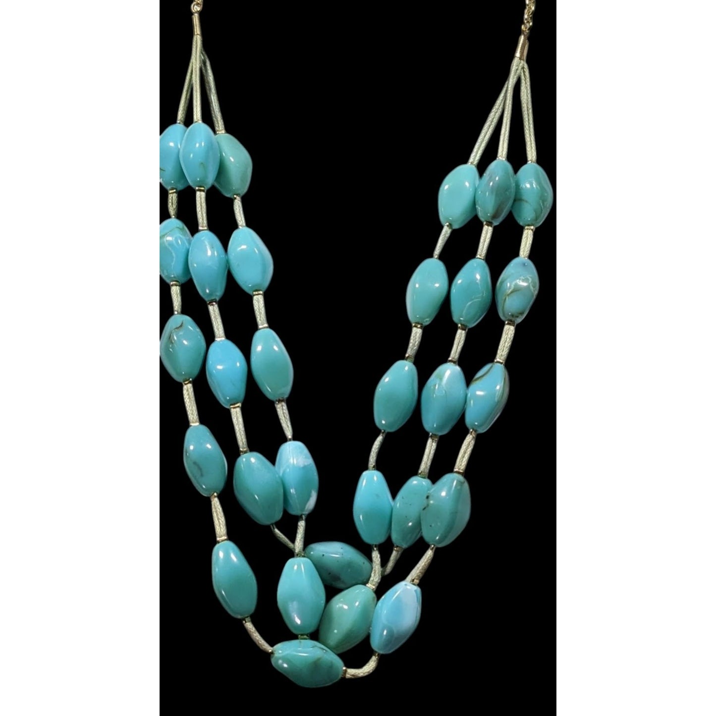 Bohemian Faux Turquoise Beaded Layered Necklace