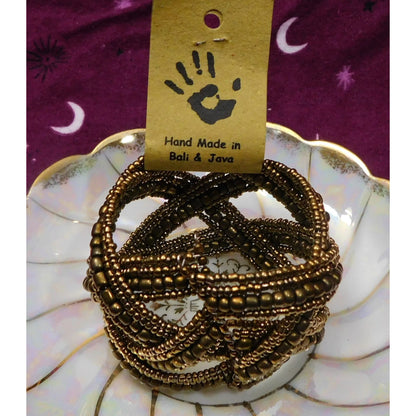 Archipelago Handmade Gold Beaded Cuff Bracelet