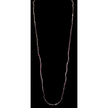 Casual Glass Pink & Silver Beaded Necklace