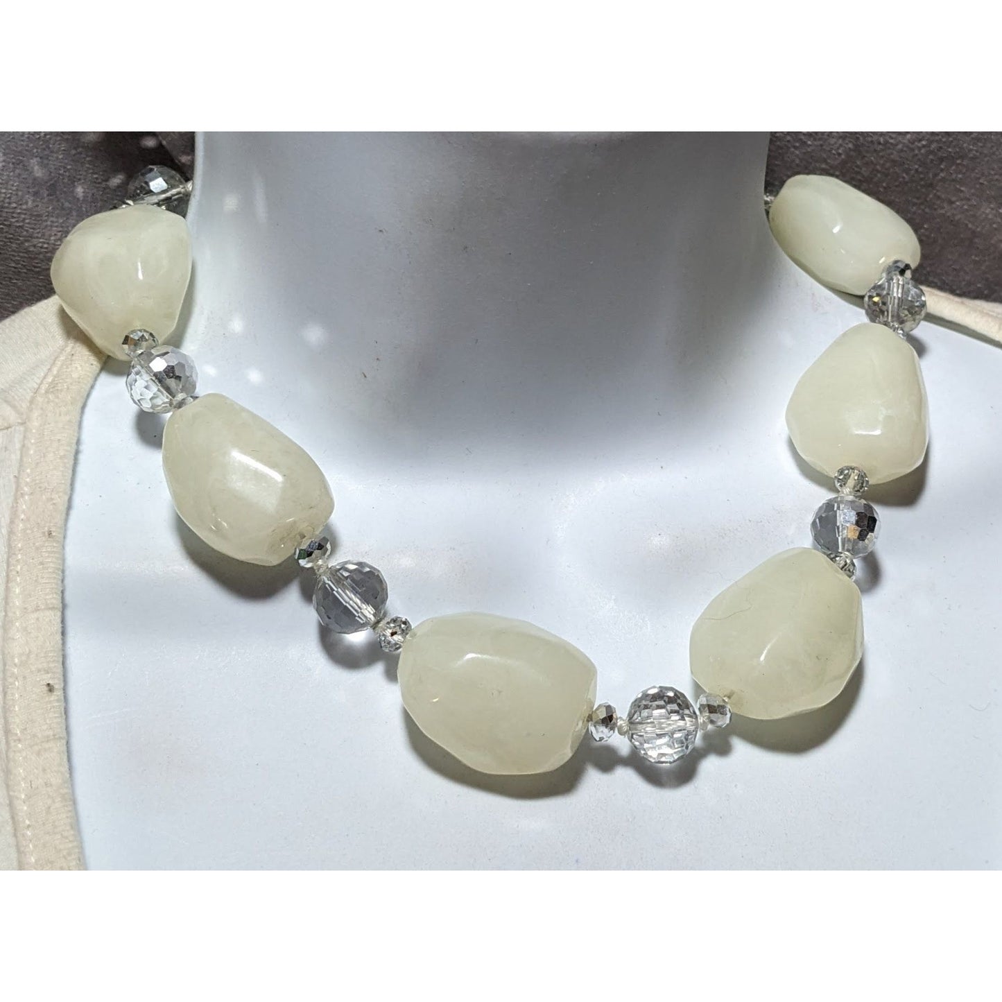 Vintage Chunky Lucite Glass Beaded Necklace