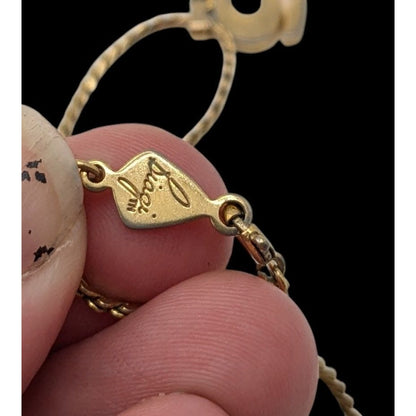 Vintage Biagi Initial G Necklace Gold Tone Letter Pendant Retro Mid Century Jewelry