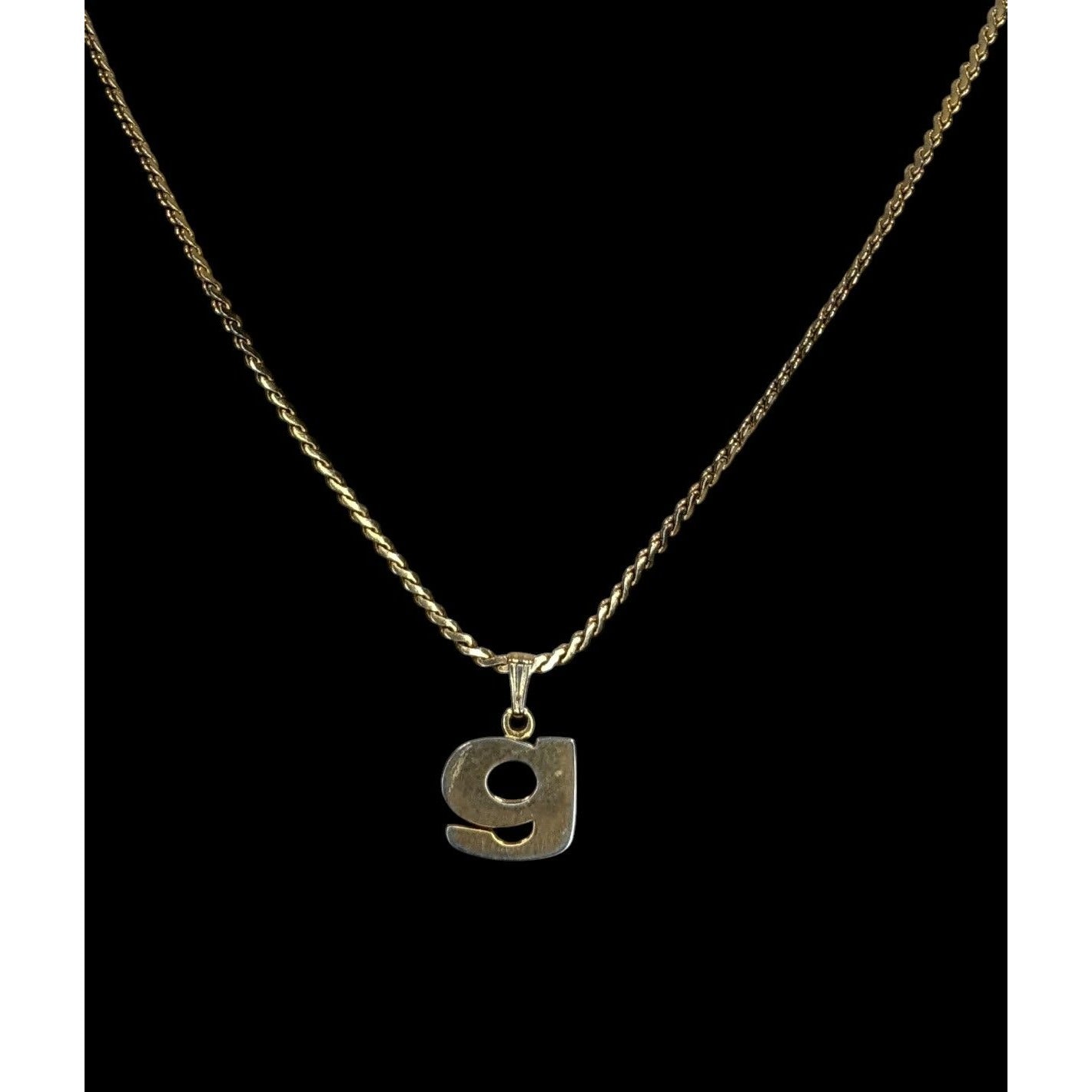Vintage Biagi Initial G Necklace Gold Tone Letter Pendant Retro Mid Century Jewelry