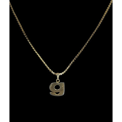 Vintage Biagi Initial G Necklace Gold Tone Letter Pendant Retro Mid Century Jewelry