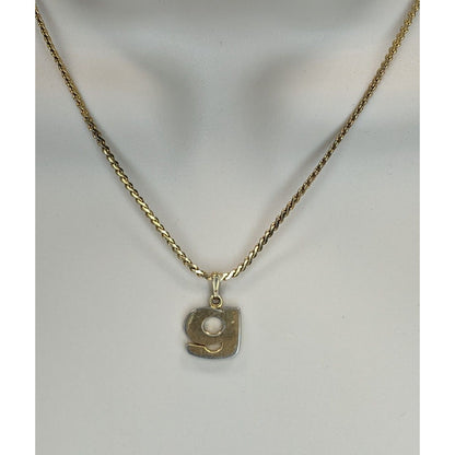 Vintage Biagi Initial G Necklace Gold Tone Letter Pendant Retro Mid Century Jewelry
