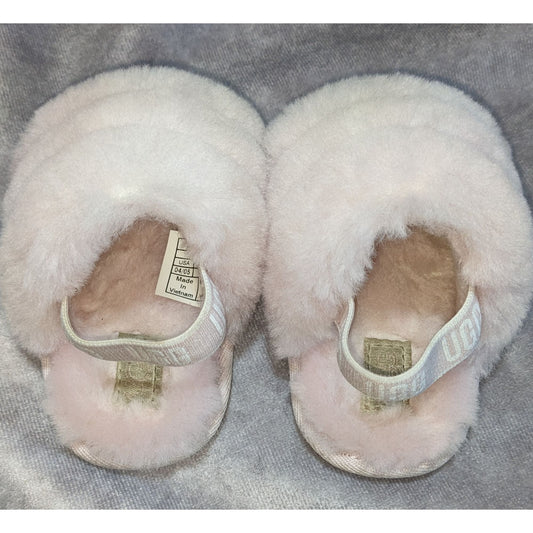 Coquette UGG I Fluff Yea Baby Pink Shearling Slides 12-18 Months