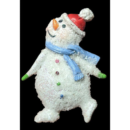 Festive Winter Glitter Snowman Holiday Brooch