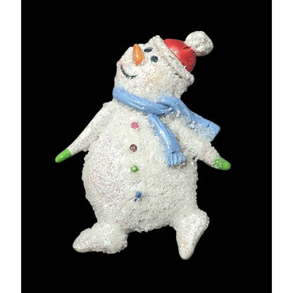 Festive Winter Glitter Snowman Holiday Brooch