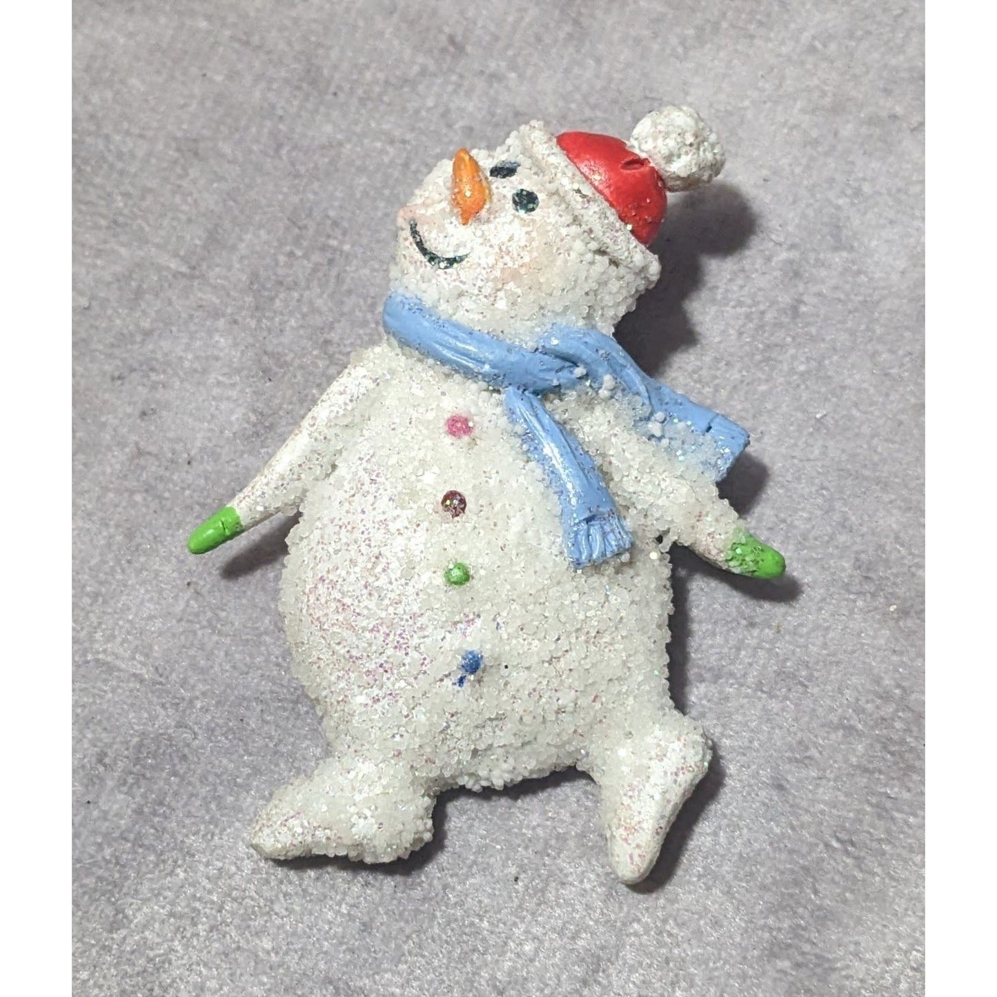 Festive Winter Glitter Snowman Holiday Brooch