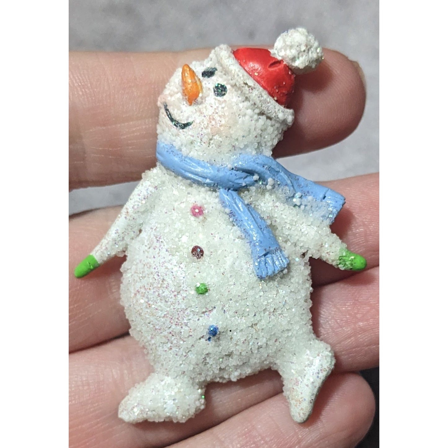 Festive Winter Glitter Snowman Holiday Brooch