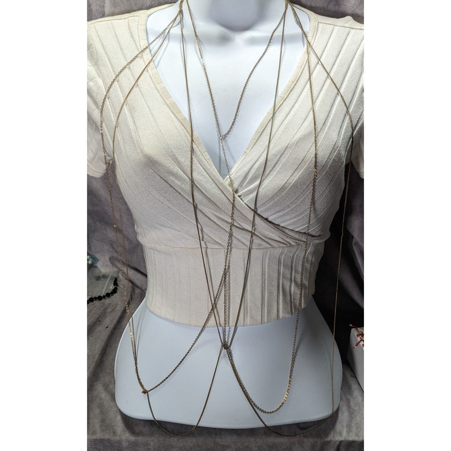 Party Club Gold-Tone ALDO Layered Body Chain